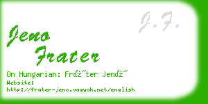 jeno frater business card